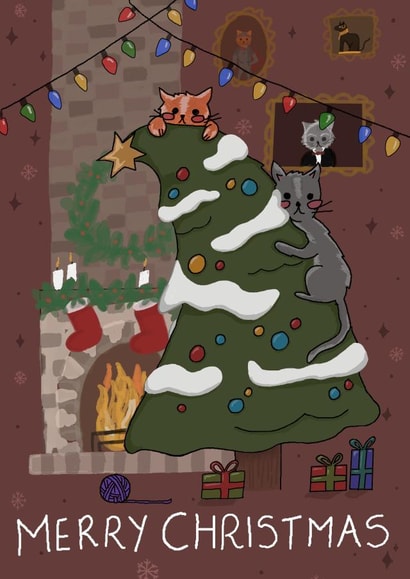 Cute Cat Christmas Card created by Aweirdandwonderful🍄