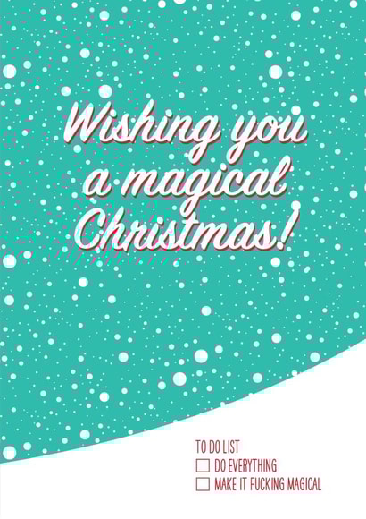 Funny Christmas Card, Wishing you a magical Christmas, of to do lists! created by THIS MAMA DOES