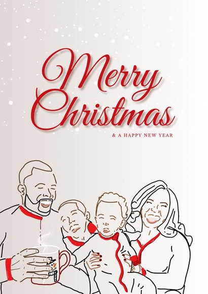 Cute Christmas Card for Family - Merry Christmas and a Happy New Year created by Yvonne Blake