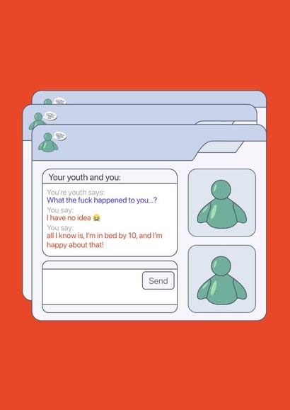 Funny MSN Chat Card - What Happened to you? created by Rosewood Design