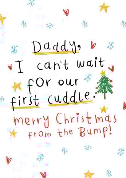Cute Christmas Card - From The Bump - Daddy To Be created by Arrow Gift Co