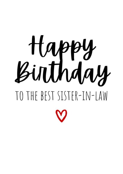 Typography Birthday Card - Sister-in-law created by Amy (Hedgecards)