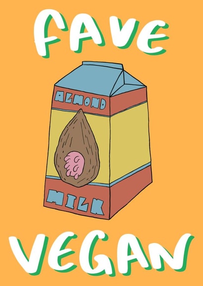 Quirky card celebrating your favourite plant-based person! created by Matt Nicholas Illustration