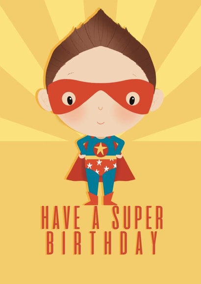 Cute Birthday Card - Super Hero - For Him created by Bells Scambler