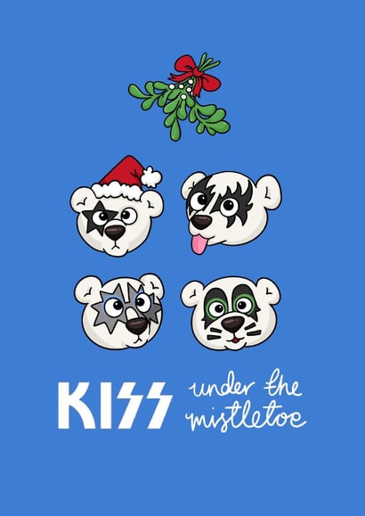 KISS under the mistletoe rock Christmas Card created by Hannah Gabriel