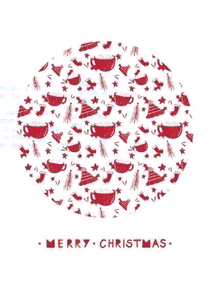 Christmas Cosy Favourites -Festive Pattern -Merry Christmas - Fun Christmas Card created by Brightapril Art