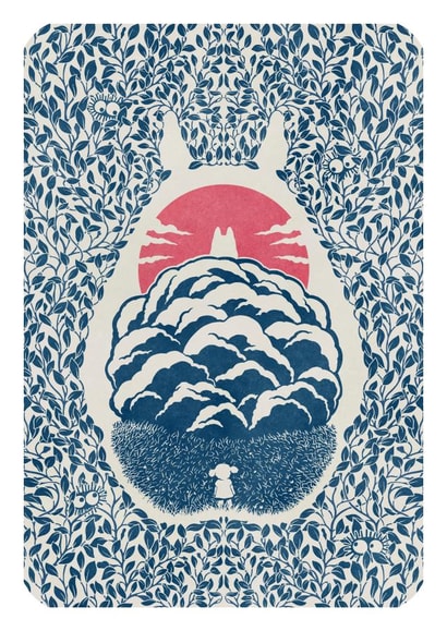 Elegant ornamental card for anime lovers - Magical and dreamlike illustration. created by Roberto Nieto