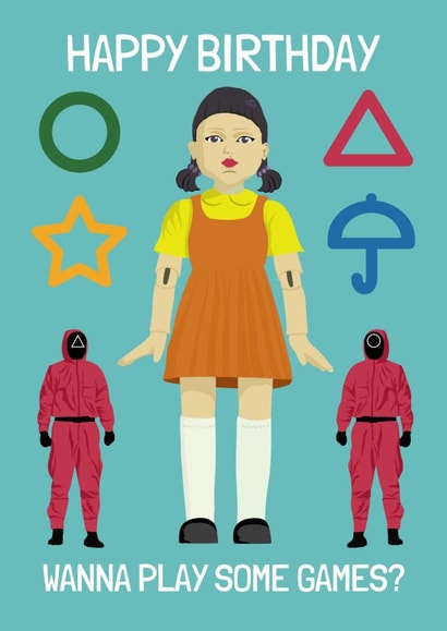 Funny Birthday Card - Squid Games created by Vallely Studios