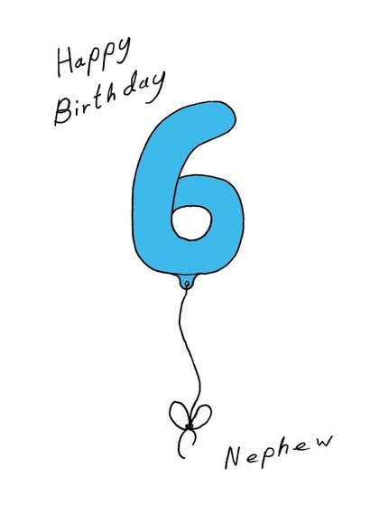 Cute Birthday Card - 6th - Nephew created by A Ray of Sunshine Cards