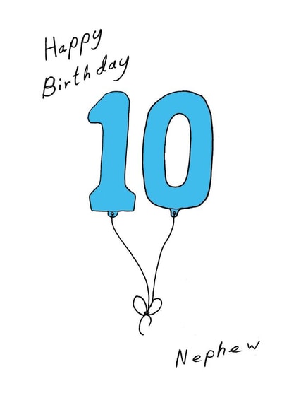 Cute Birthday Card - 10th - Nephew created by A Ray of Sunshine Cards