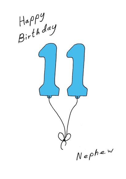 Cute Birthday Card - 11th - Nephew created by A Ray of Sunshine Cards
