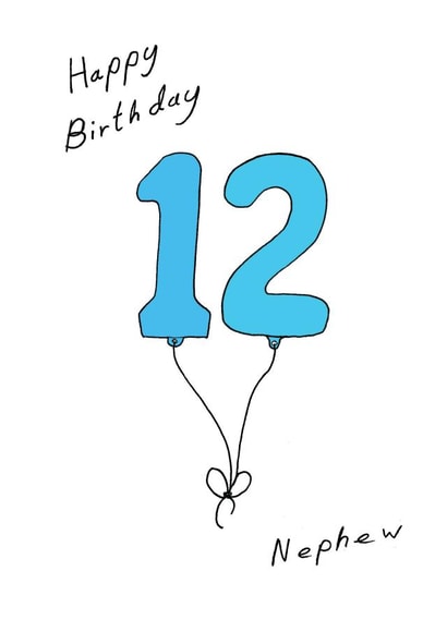Cute Birthday Card - 12th - Nephew created by A Ray of Sunshine Cards