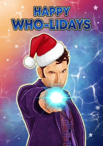 Punny Doctor Who Card - Happy WHO-lidays created by Blue Kiwi Design