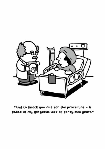 Cute romantic anniversary or valentines cartoon - wife parents or grandparents created by Thomas Wykes