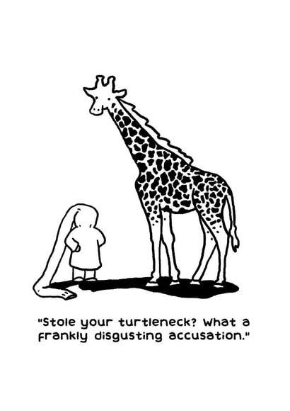 funny giraffe turtleneck cartoon - for any occasion created by Thomas Wykes