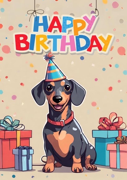 Cheerful Sausage dog to spread birthday joy created by OtterNorth