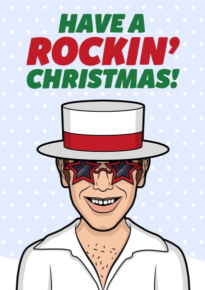 Funny Celebrity Elton Christmas Card For Music Fan created by HollerPop