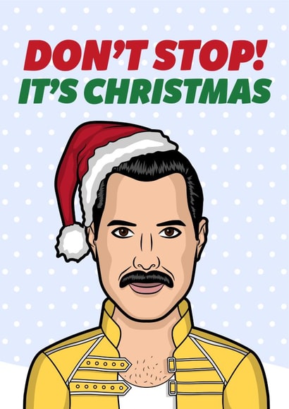 Funny Celebrity Freddie Christmas Card For 80s Music Fans created by HollerPop