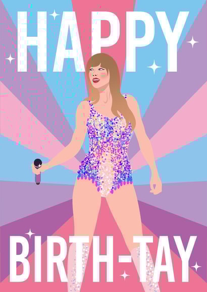 Happy Birth-tay Card | Taylor Swift Era's Tour Lover Swiftie Birthday Card created by Abi Lee