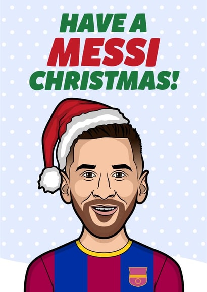 Funny Messi Christmas Card For Football Fan Boyfriend created by HollerPop
