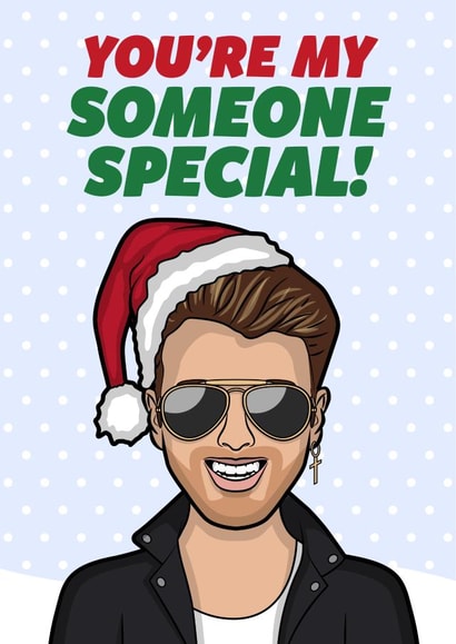 Funny Celebrity George Christmas Card For Girlfriend and 80s Music Fans created by HollerPop
