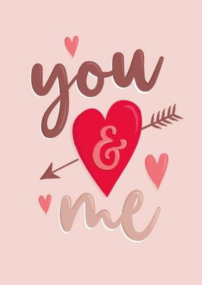 Cute Valentines day card - Me & You created by The Pattern Press