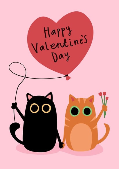 Cute Cat Valentine’s Day Card for Pet Lovers - Share Some Kitten Love! created by Running with Scissors