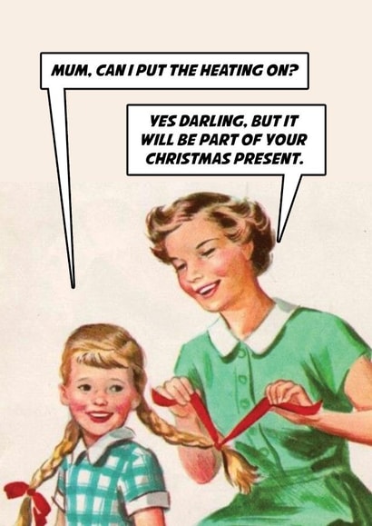 Funny Christmas Card - Can I Put The Heating On? created by Phaedra Peer
