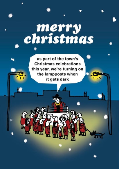 Funny Turning On The Christmas Lights Card - Energy Crisis Stingy Council created by Modern Toss
