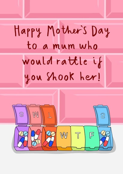 Funny Mother’s Day Card - Vitamin Pills - WTF created by Running with Scissors