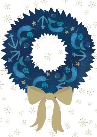 Christmas Holiday Seasonal Marine Life Wreath created by Annie Wilkinson