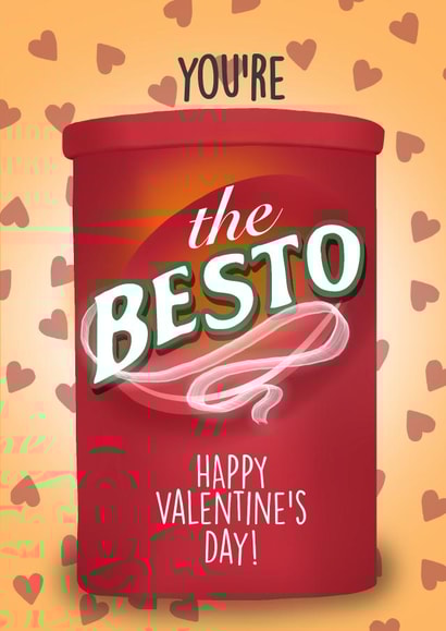 Funny Cute Food Pun Valentine’s Day Card - You’re the Besto created by I Draw Stuff 