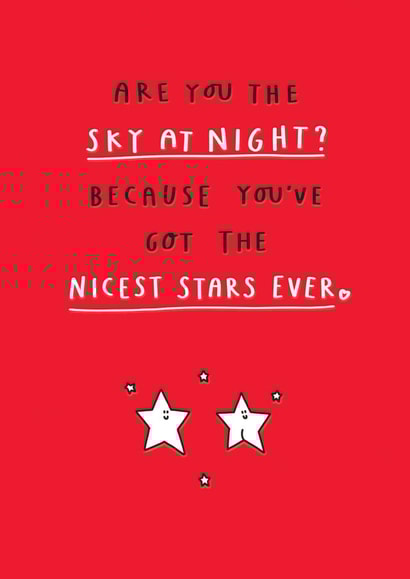 Funny Valentine Card - Are You The Sky At Night? created by mungo and shoddy