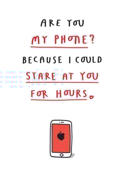 Funny Valentine Card - Are You My Phone? created by mungo and shoddy