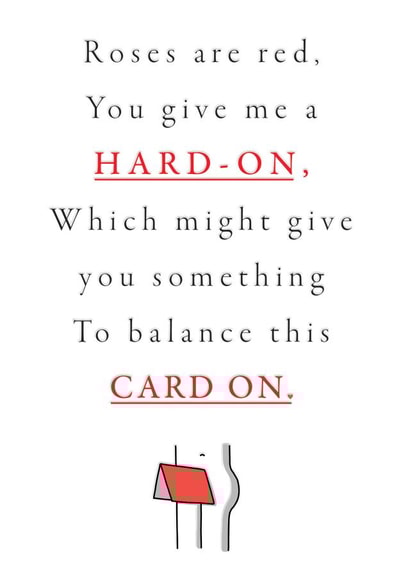 Something To Balance This Card On. Funny Anniversary or Valentine Card created by mungo and shoddy
