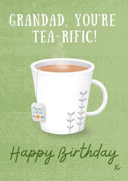 Cute Birthday Card - Tea-rific Grandad created by Rebecca Handy