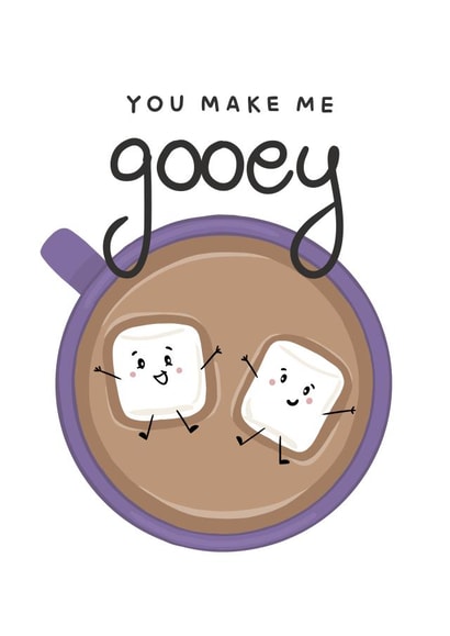 Cute Marshmallow Card - You Make Me Gooey created by CBL