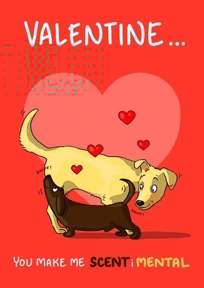 Punny Valentines Card - Dogs - Scentimental created by Bryony Jackson Walters