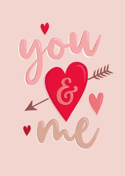 Cute Valentines card - you and me created by The Pattern Press