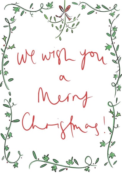 Pretty Christmas Card - Holly and Mistletoe created by Bellynam Studio