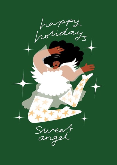 Sweet Angel Happy Holidays Festive Christmas Card created by Natalie Byrne