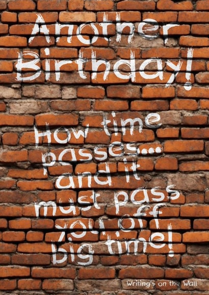 Birthday wish graffiti on old brick wall. created by MTMind