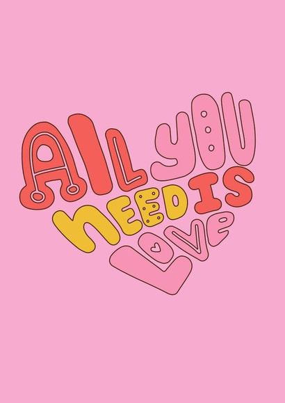 Retro Valentines Card - All You Need Is Love created by The Marmalade Cat