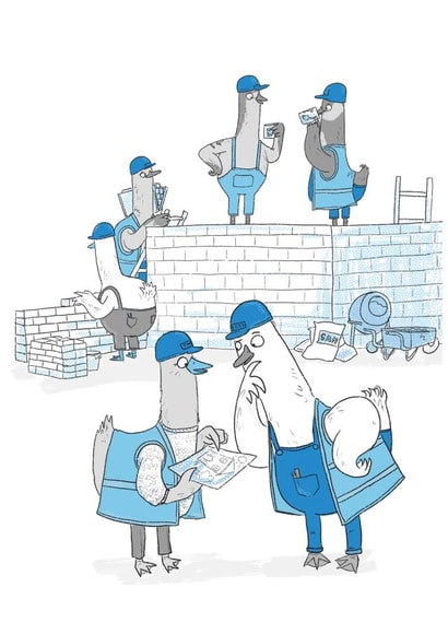 Six Geese a Laying (Bricks!) 12 Days of Christmas Card created by Chloe illustrates