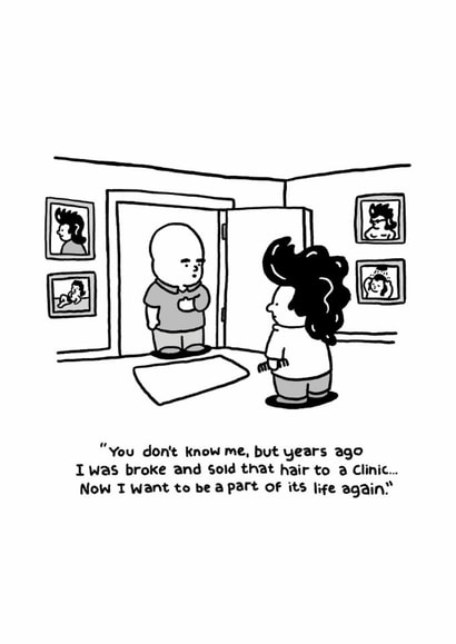 Funny hair cartoon for dads created by Thomas Wykes