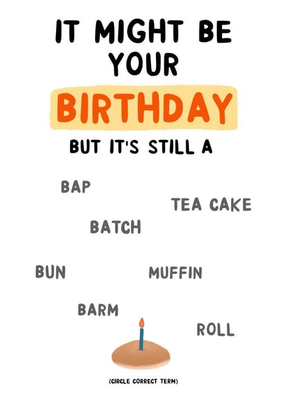 Funny Birthday Card - Roll Controversy created by Ginger Peach Design