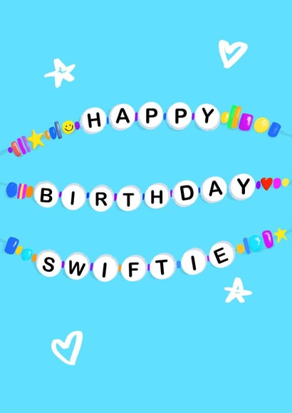 Friendship Bracelet- Taylor Swift inspired Birthday card. Eras tour created by Rachel Suzanne