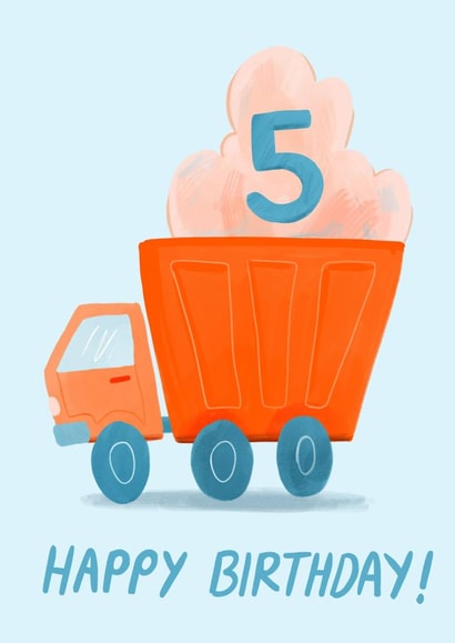 Cute Birthday Card - For 5 Year Old - Truck created by Carla Ellis