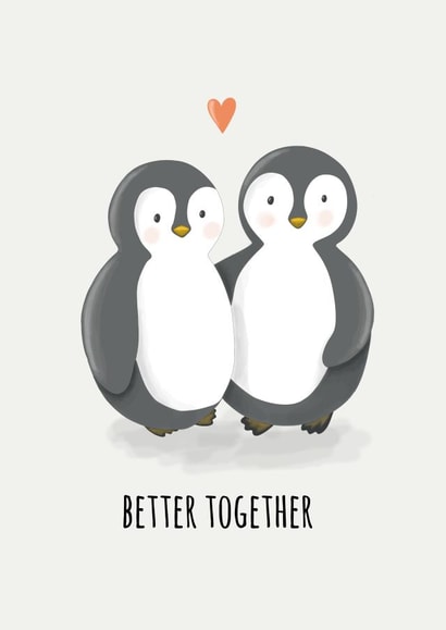 Cute Love Card with Penguins for your loved ones created by Creative Elle
