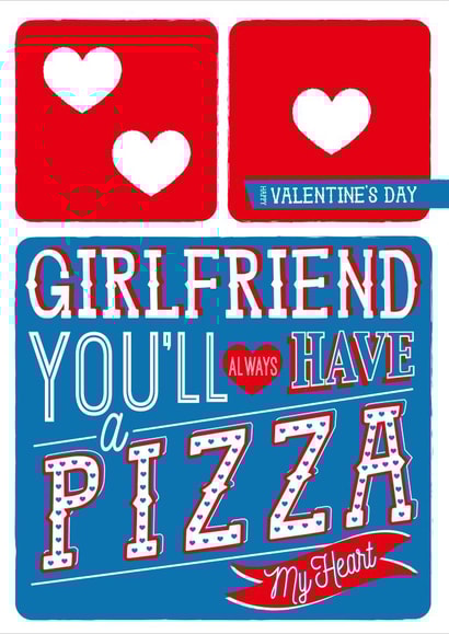 Valentines Domino's Pizza Card - Girlfriend created by la la la Designs